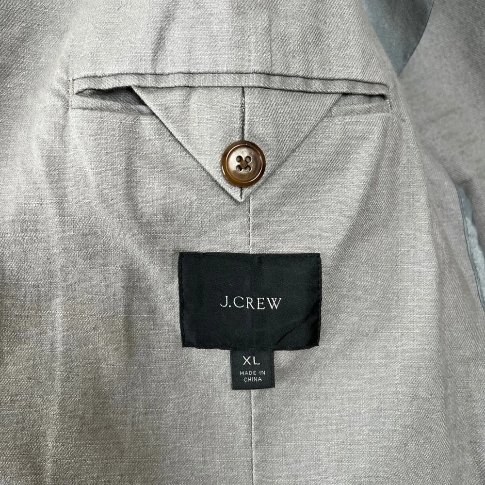 J.Crew Mens Hemp Cotton Blend Unstructured Blazer Grey BC612 XL
